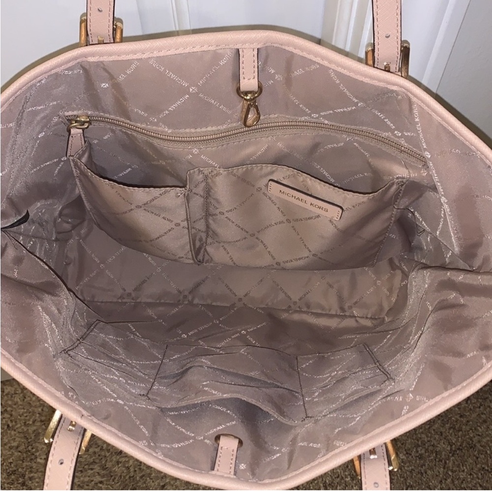 Michael Kors Monogram Beige and Pink Tote - Picture 5 of 13